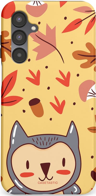 Casetastic hoesje geschikt voor Samsung Galaxy A16 - Dubbellaagse bescherming - Uil in het woud - Fashion Case - Goud Terracotta Zand Rood