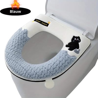 Nivard Wasbare Toiletbril Cover - Wc Bril Hoes - Toiletbril - Wc Deksel - Toiletafdekking - Verwarmde Wc Bril - Blauw