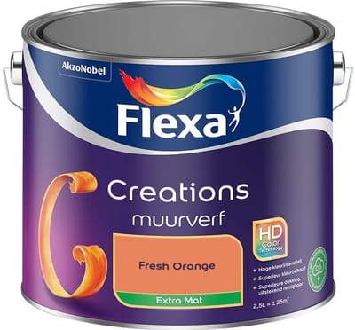 Flexa - Creations Muurverf Extra Mat - Fresh Orange - Mengverf - 2,5 L