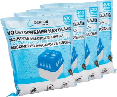 Benson Vochtopnemer / vochtvanger navulling - 4 stuks - 400 gram per stuk