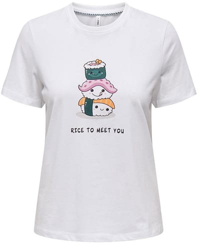 Only Gurli Life Reg T-shirt Met Korte Mouwen Wit M Vrouw