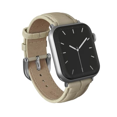 Burga Genuine Leather Band voor de Apple Watch | 38/40/41/42 mm - Buttermelt / Silver