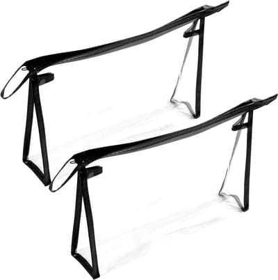 2 stuks cosmeticatas, transparant, waterdichte toilettas voor handbagage, voldoet aan de EU- en TSA-voorschriften, 1 liter pvc-tas voor vliegreizen met lederversterking