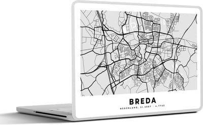 Laptop sticker - 11.6 inch - Stadskaart - Breda - Nederland - 30x21cm - Laptopstickers - Laptop skin - Cover