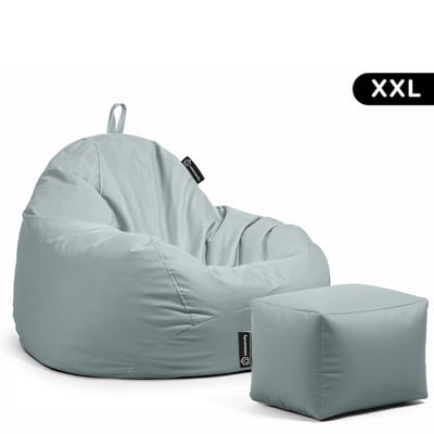 Casacomfy Pear XXL - Complete Grote Zitzak met Voetenbankje - Waterafstotend - Grijs