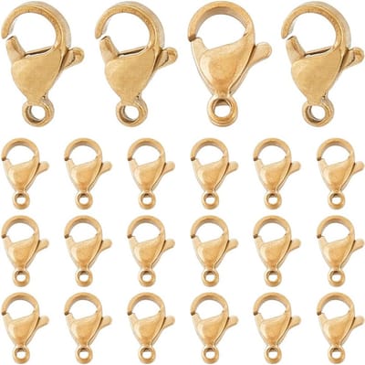 60x 18K Vergulde RVS Karabijnsluitingen voor Sieraden Maken | Armband en Ketting Clips