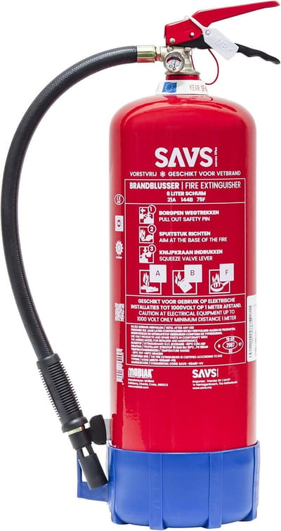 Schuim Brandblusser - Vetblusser Keuken - Veilige Blussing - Vorstvrij Ontwerp - 6 Liter Capaciteit - Rood