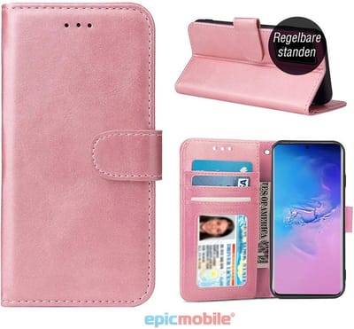Hoesje geschikt voor Samsung Galaxy A11 Hoesje - Lederen Wallet Case - Book Case Portemonnee Hoesje - magneetlipje - Rose goud - EPICMOBILE