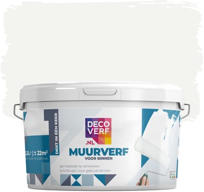 Decoverf muurverf mat 9003 wit, 2.5L