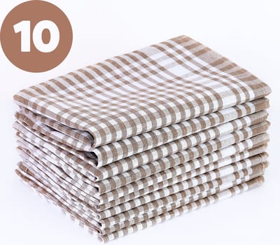 Tavas Theedoekenset Beige Glazendoeken 47x67 cm - Set van 10 Horeca Kwaliteit Theedoeken Keukendoeken