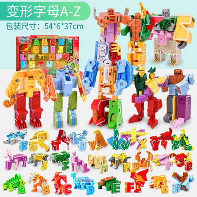 GUDI Assembler Robots Transformation Figurine d'Action Modèle de Voiture Déformation Chiffres Lettres Alphabet Mathématiques Éducatif Jouets pour Enfants