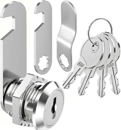 Brievenbusslot - 16 mm - Met 2 verschillende sluitplaten - 4 Sleutels - Ladeslot - Lockerslot - Geschikt voor brievenbussen, kastdeuren, Trailer, RV Doos - Zilver - Zinklegering - Geschikt voor deurpanelen met een maximale dikte van 10 mm