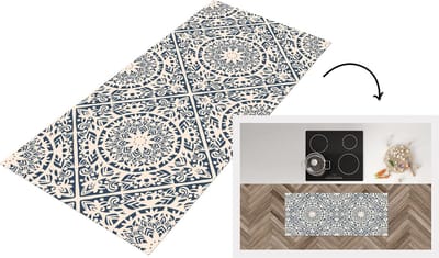Keukenloper - Loper keuken - Design - Ornament - Vintage - Retro - 120x50 cm - Keukenloper vinyl