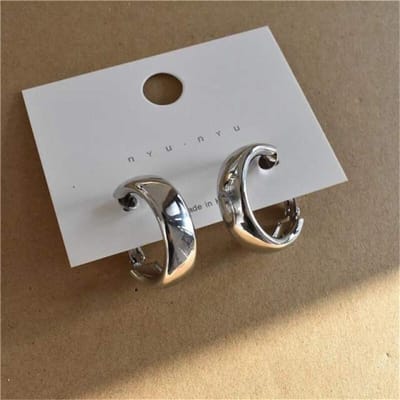 Nouvelle Mode Boucles d'Oreilles Dames C Strass Cercle Rond Pour Femme Boucles d'Oreilles Géométriques Cc Boucle d'Oreille Métal Femme Élégante Bijoux Tendance