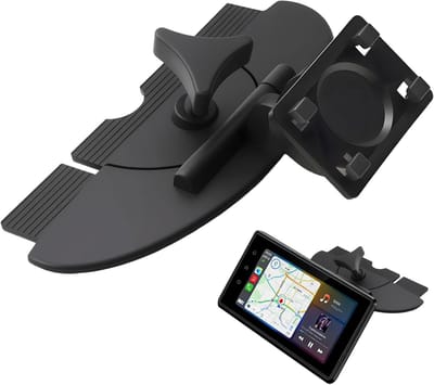 CD-sleufhouder geschikt voor CarPlay-scherm, 360 ° draaibare 17 mm kogeladapter, GPS-houder geschikt voor Carplay-scherm, 4 sleutels vergrendelende auto CD-sleufhouder geschikt voor 7-10 inch GPS-navigatie autoradio