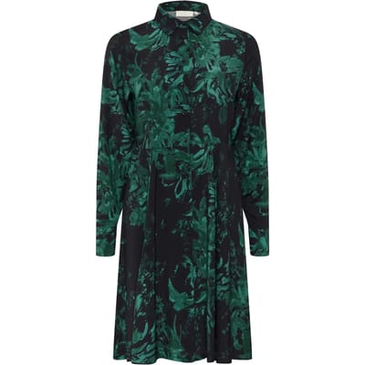 Jurk Regular fit black green