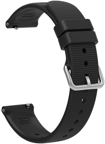 Siliconen bandje - geschikt voor Garmin Venu 2s / 3s / 4 (41mm) / Vivoactive 4s / Forerunner 255s / 265s - Huawei Watch GT 5 Pro - 42mm / GT 6 / GT 5 / GT 4 - 41mm - textuur - zwart