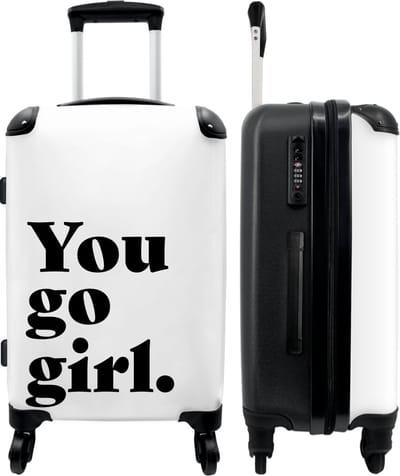 NoBoringSuitcases.com - Koffer dames wit XL - Grote reiskoffer middelmaat met 4 wielen - Trolley op wieltjes 72 liter- Rolkoffer groot vrouwen - Ruimbagage valies 20kg - Valiezen voor volwassenen - Luggage suitcase large - Bagagekoffer TSA slot