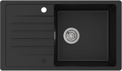 CECIPA max XL Spoelbak keuken - Granieten spoelbak 78x45cm - Spoelbak Antraciet - enkele spoelbak met afdruiprek - Spoelbakken met afdruip - Antraciet