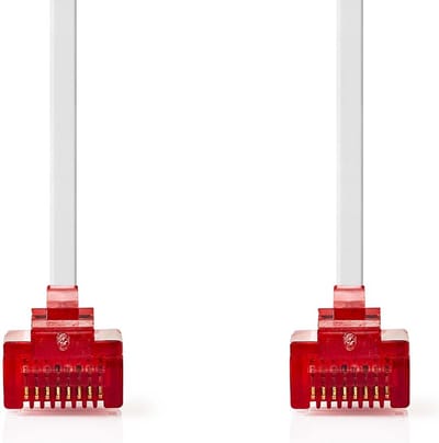 Nedis CAT6 Netwerkkabel - RJ45 Male - RJ45 Male - U/UTP - 0.50 m - Snagless - Plat - PVC - Wit - Label