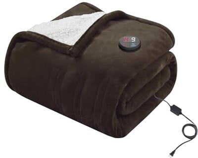 Elektrische deken - Warmtedeken comfort - Lekker opwarmen - 10 warmtestanden - 130 x 180 cm - Bruin