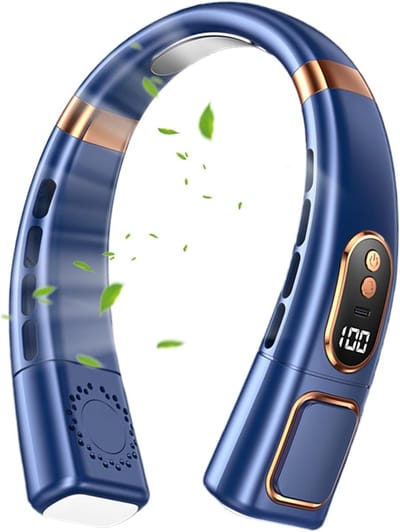 Oplaadbare Draagbare Nekventilator | USB-oplaadbare Ventilatie Uitrusting - Draagbare Ventilator 5 Snelheden voor Strand Wandelen Sport Kamperen Festiviteiten Buitenactiviteiten