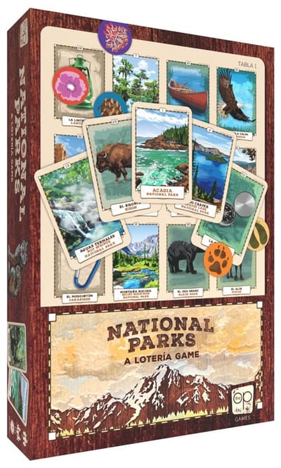 Loteria National Parks - Familiekaartspel - Educatief Natuurspel met Amerikaanse Nationale Parken - Engelstalig - USAopoly