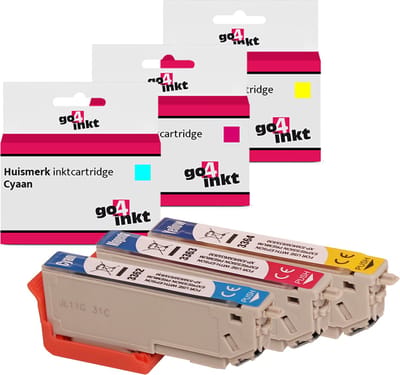 Go4inkt compatible met Epson 33(XL) c/m/y inkt cartridges cyaan/magenta/yellow - 3 stuks