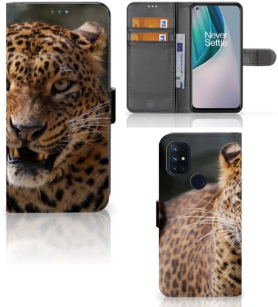 OnePlus Nord N10 Telefoonhoesje met Pasjes Luipaard