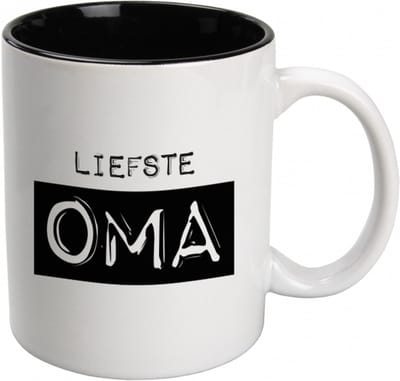 Mok - Zwart Wit - Snoep - Oma - lint: "Speciaal voor jou" - Cadeauverpakking