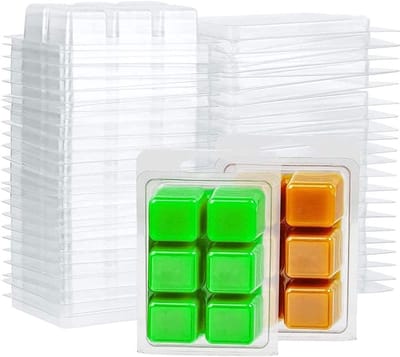 Dailygoods- Wax Melts - 25 Verpakkingen - Clamshells - Vierkant - Holle Ruimte - Heldere Plastic Tray - Voor Kaarsen Maken - Meltvormen