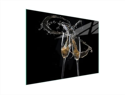 TMK ArtDeko - Snijplank van Gelaagd Glas - 40x30 cm - Wijnmotief - Antislip - UV-bestendige Kleuren
