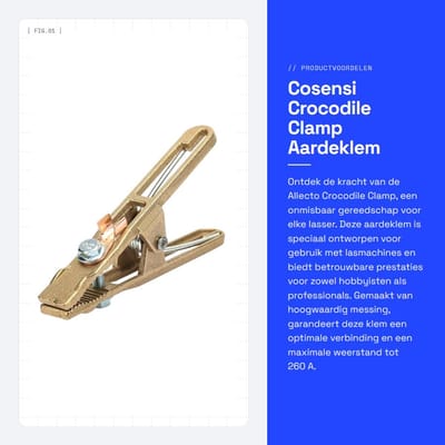 Dailygoods- Aarde Klem - Messing - Maximaal 260A/300A/500A - Voor Lasapparatuur - Schokbestendig - Goede Geleidbaarheid - Lange Levensduur - Laserklem