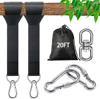 Schommel Hangset - Buitenhuis Ophangsysteem - Veilig Bevestigen - Hoge Draagkracht - 20 FT - Zwart