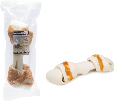 Beeztees Culinair Kauwknoop - Hondensnack - Kip - 1 stuk - 26 cm - 180/200 gram