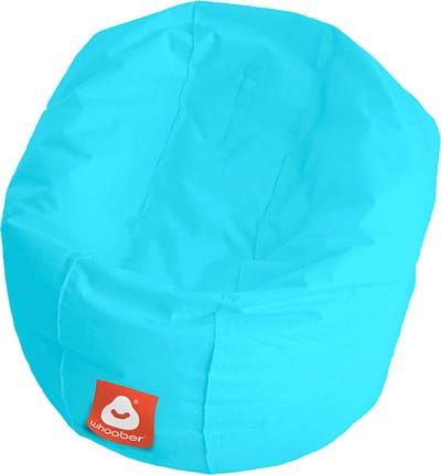Whoober ronde zitzak Ibiza M outdoor aqua blauw - Wasbaar - Voor binnen en buiten