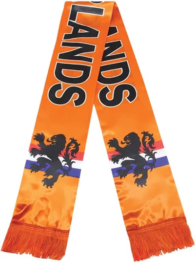 Koningsdag Sjaal -128,5 x 12,5 - Oranje - Nederlands elftal - Koningsdag accessoires - Sjaals - Holland - Oranje feest artikelen