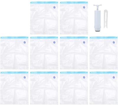 Dailygoods- Afdichtzakken met pomp - 10 stuks - Herbruikbaar - Kunststof - Vacuümzakken - Energiebesparend - Geschikt voor filamenten