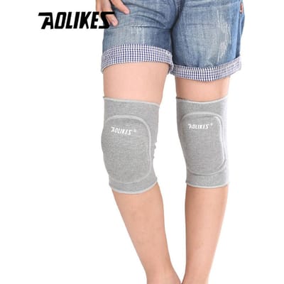 AOLIKES 1 Paire Enfants Épais Éponge Genouillère Danse Volleyball Tennis Genouillères Sport Gym Genouillères Enfants Protection Genou M gris