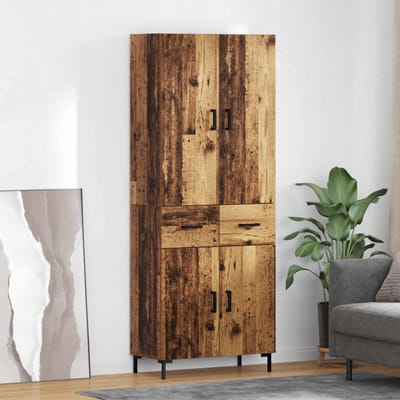 vidaXL Highboard Oud Hout 69,5 x 34 x 180 cm Bewerkt hout