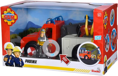 Simba Brandweerman Sam Phoenix Takelwagen speelgoed met paard.