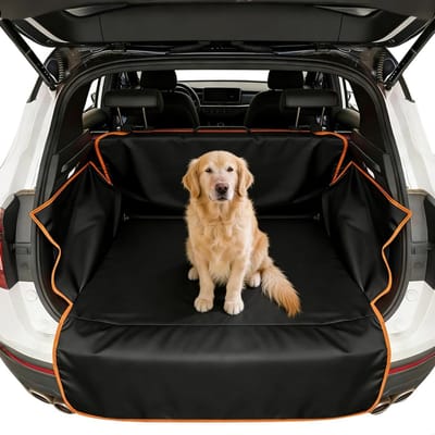 Nexvo® Kofferbak Beschermhoes Hond - Hondendeken Auto - Kofferbak Bescherming - Zwart/Oranje - 24cm x 20cm x 6cm