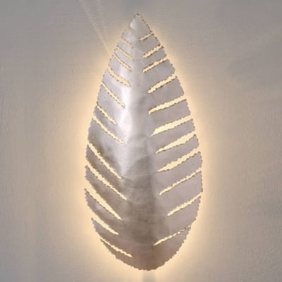 Holländer Wandlamp Pietro in bladvorm, zilver