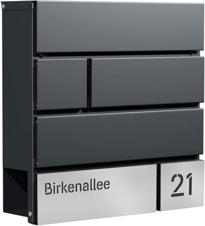 Moderne Antraciet Brievenbus met Krantenvak en Personalisatie