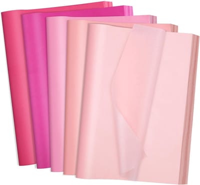 Zijdepapier, 35 x 50 cm, roze zijdepapier, verpakkingsmateriaal, knutselpapier, cadeaupapier voor doe-het-zelf knutselen, bruiloft, verjaardag (5 kleuren)