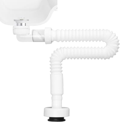 flexibele wastafel G1, 1/4 inch, geurloos, ruimtebesparende sifon, flexibele sifon, geurdicht, compact, sifon, keuken, gootsteen voor keuken en badkamer, uittrekbaar van 380-930 mm