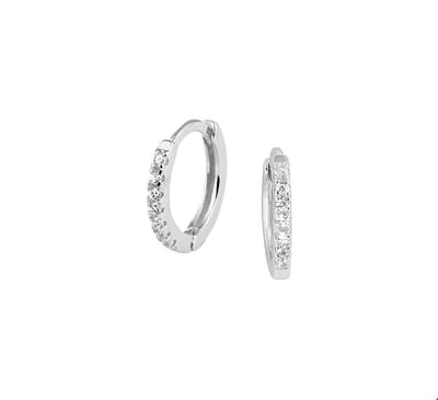 Zilver Gerhodineerde Klapoorringen zirkonia 1328397
