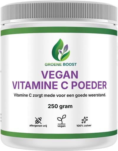 Groene Boost Vitamine C Poeder Supplement – 250 Gram – Vitamine C Weerstand Vegan