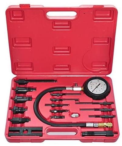 Compressietester set - Diesel tester - Motoren controleren - 17-delig gereedschap - 38 cm pakket - Zwart