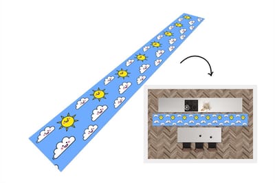 Keukenloper - Keukenmat - Kawaii - Patronen - Zon - Kinderen - 400x50 cm - Keuken vloerkleed